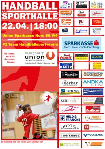 Spieleankünder  ML1 Union Sparkasse Horn SG W4 – Handballsportverein