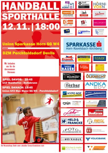 Spieleankünder  ML1 Union Sparkasse Horn SG W4 – DZM Perchtoldsdorf Devils
